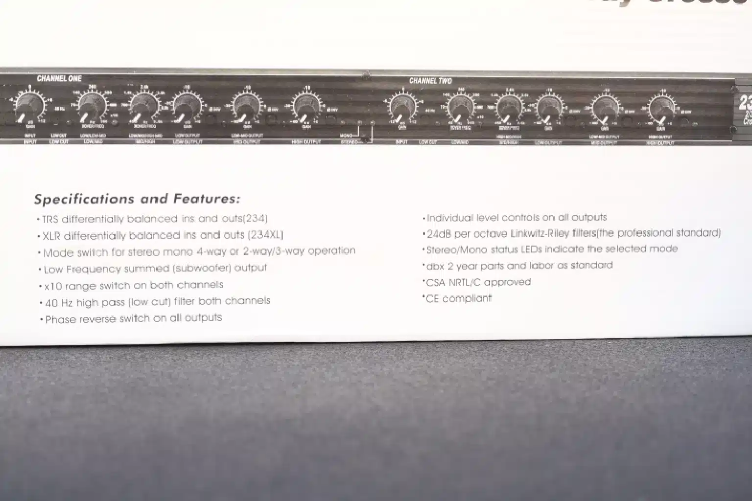Behringer DBX 234XL specifications