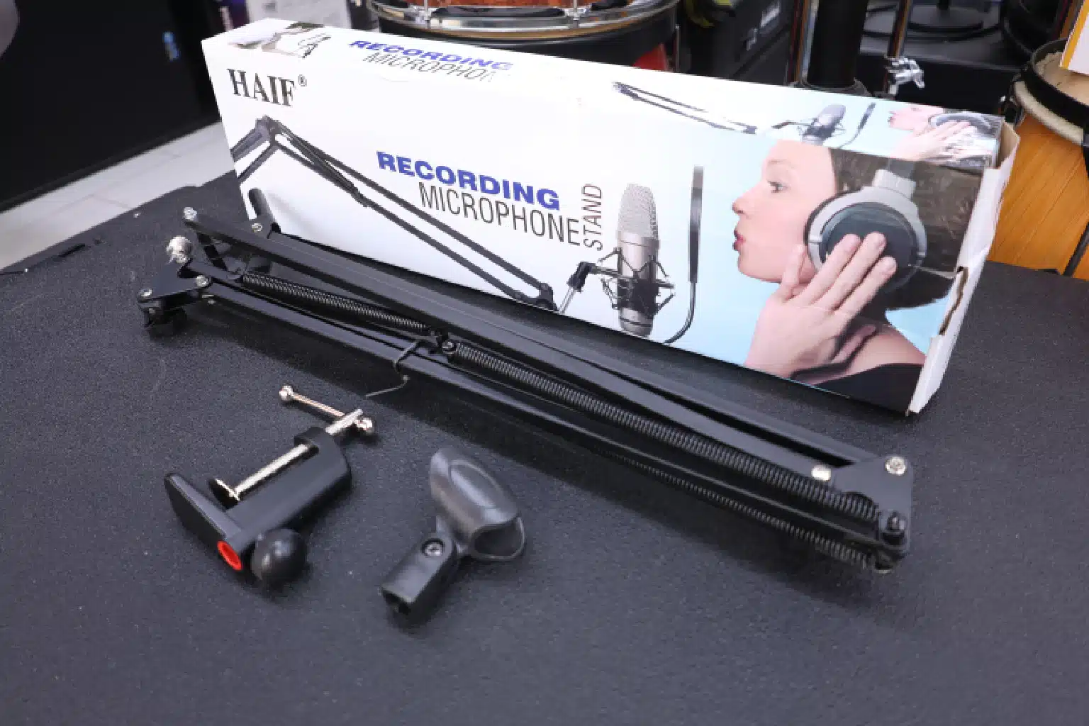 Clamp recording mic stand