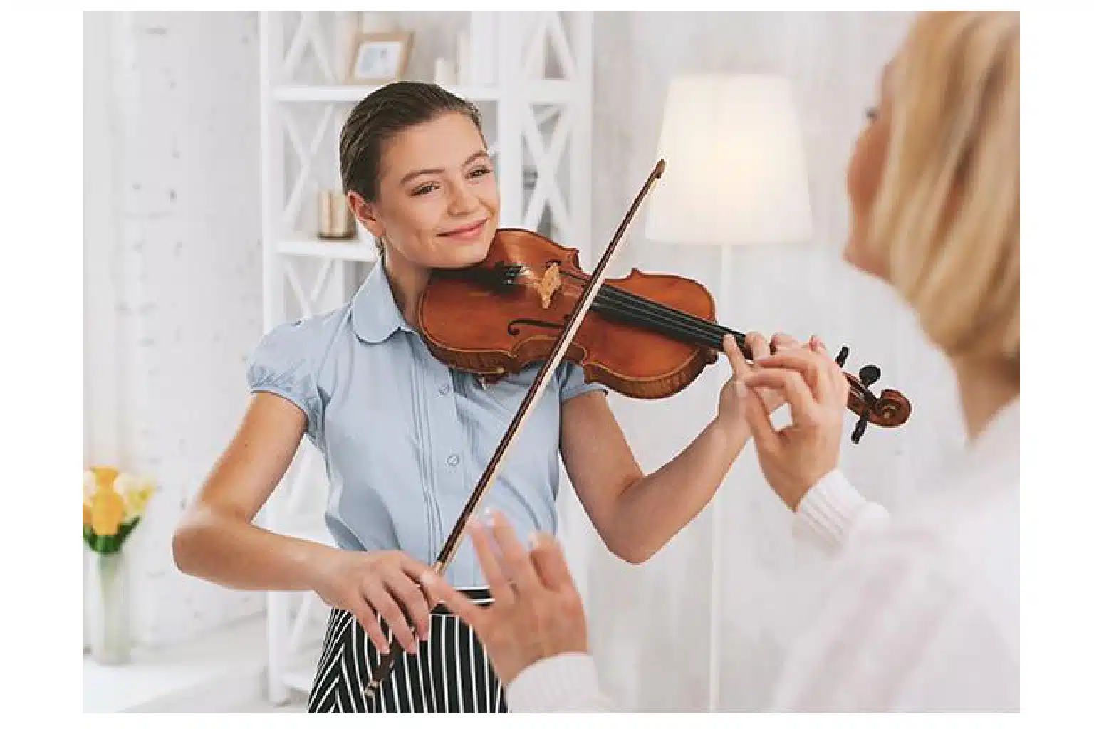 playing string instruments