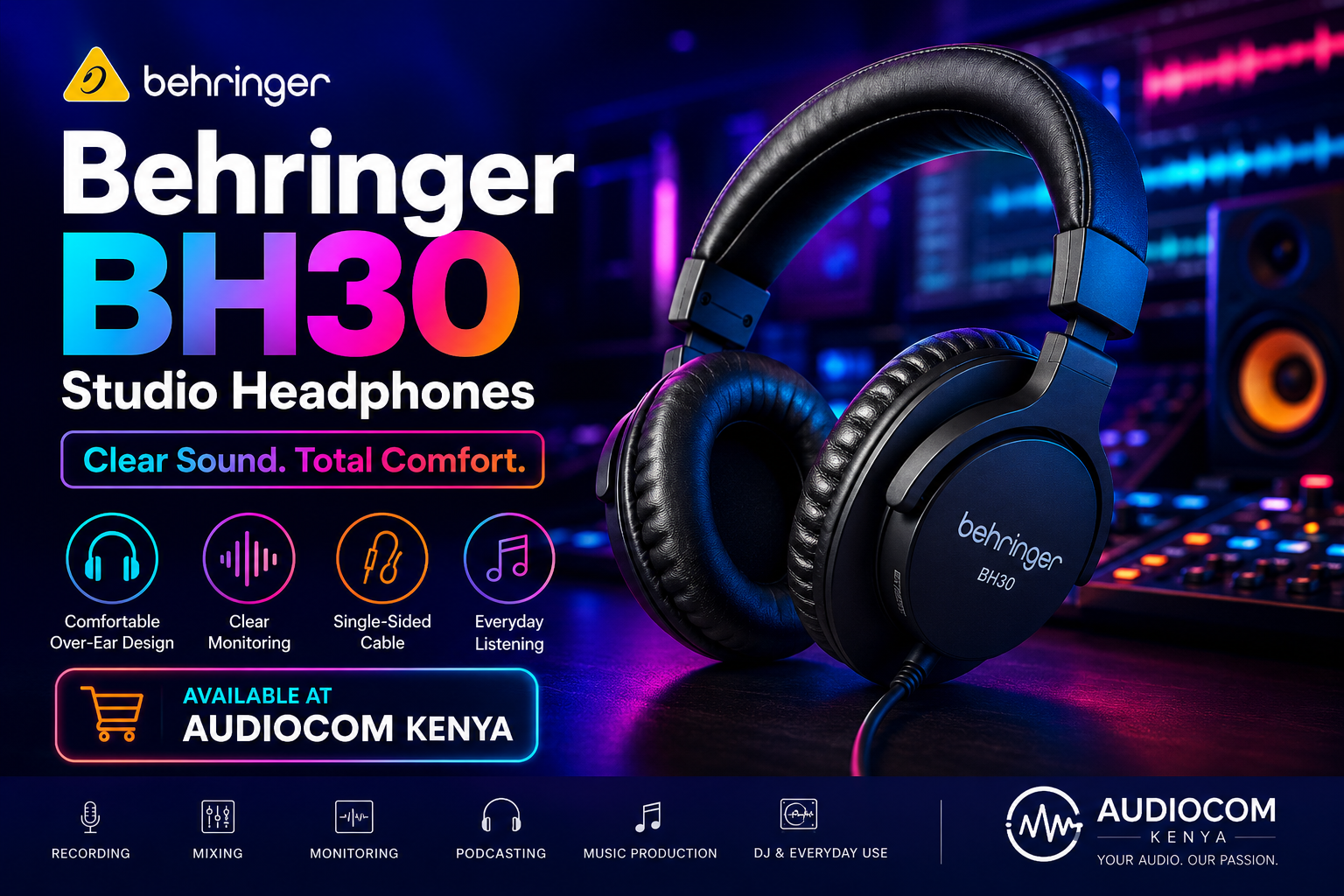 Behringer BH30 studio headphones