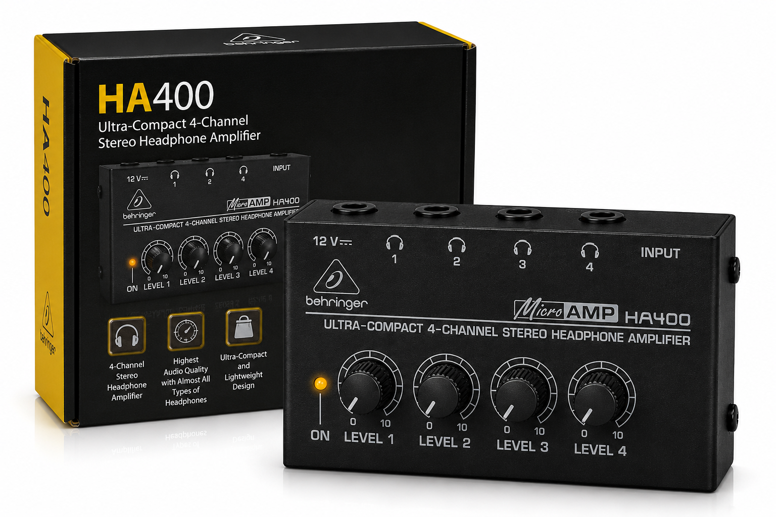 Behringer HA 400 Headphone Amplifier Price In Kenya – Compact 4-Channel Monitoring for Studio and Podcasting Behringer HA 400 Headphone Amplifier Price In Kenya