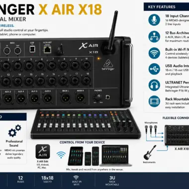 Behringer Flow 8 Digital Mixer – Power Mixer for Podcasts, Studio and Live Sound