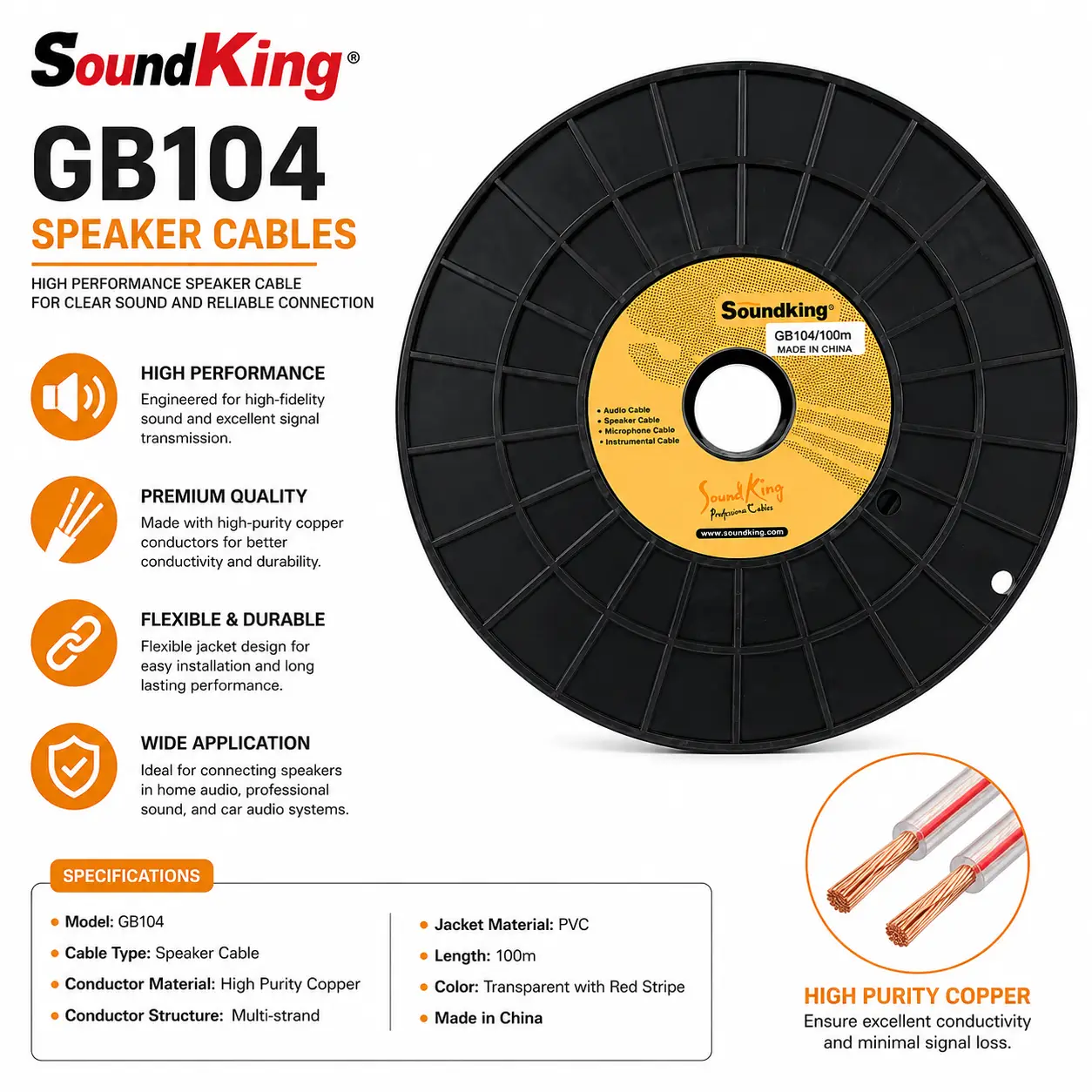 Why Professional Audio Installers Choose SoundKing GB104 Speaker Cables SoundKing GB104 Speaker Cables