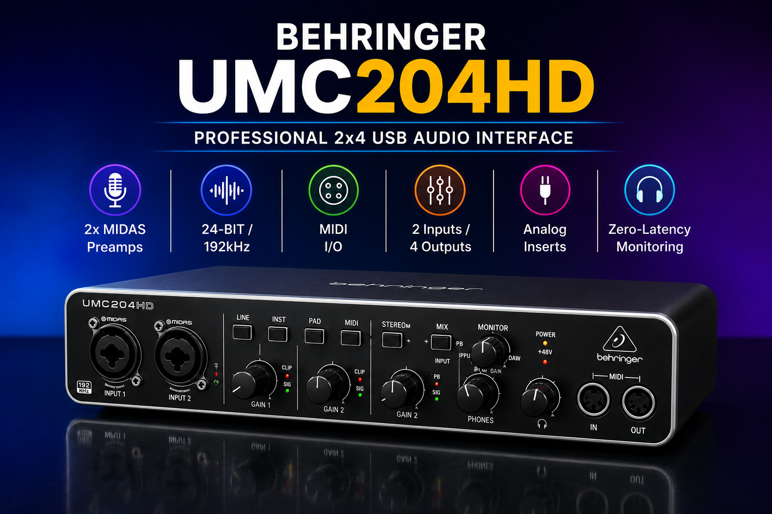 Behringer UMC204HD Review: A Professional USB Audio Interface for Musicians, Producers and Content Creators in Kenya Behringer UMC204HD USB Audio Interface Kenya