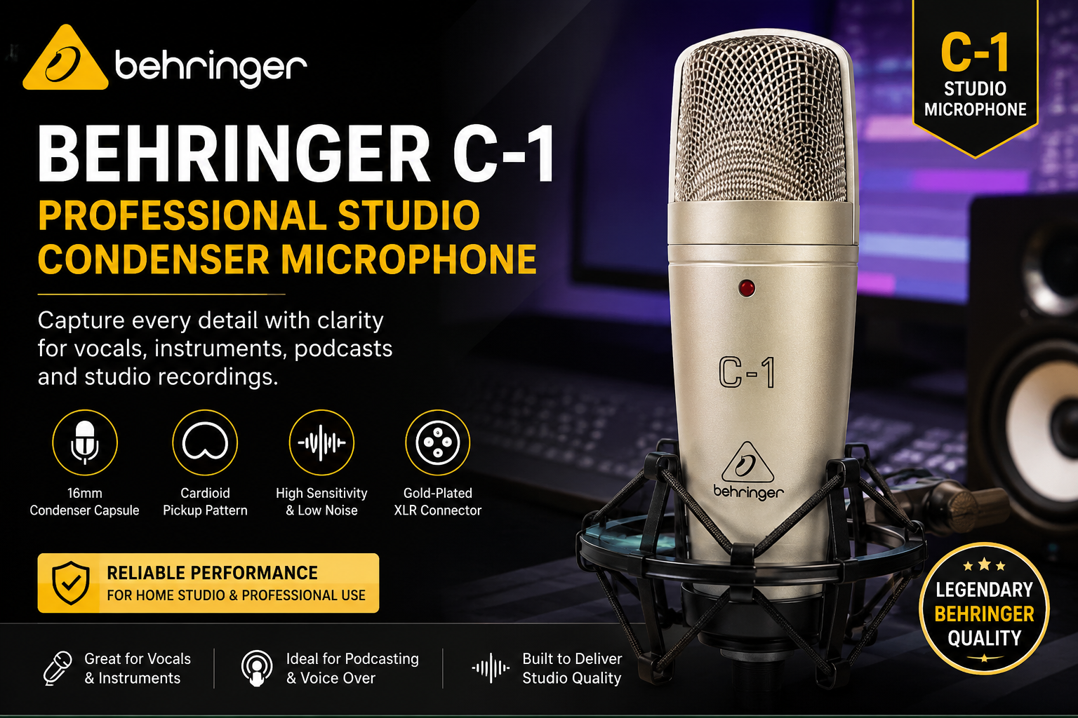 Behringer C1 Nairobi | Best Microphone for Home Studio Studio microphone Kenya