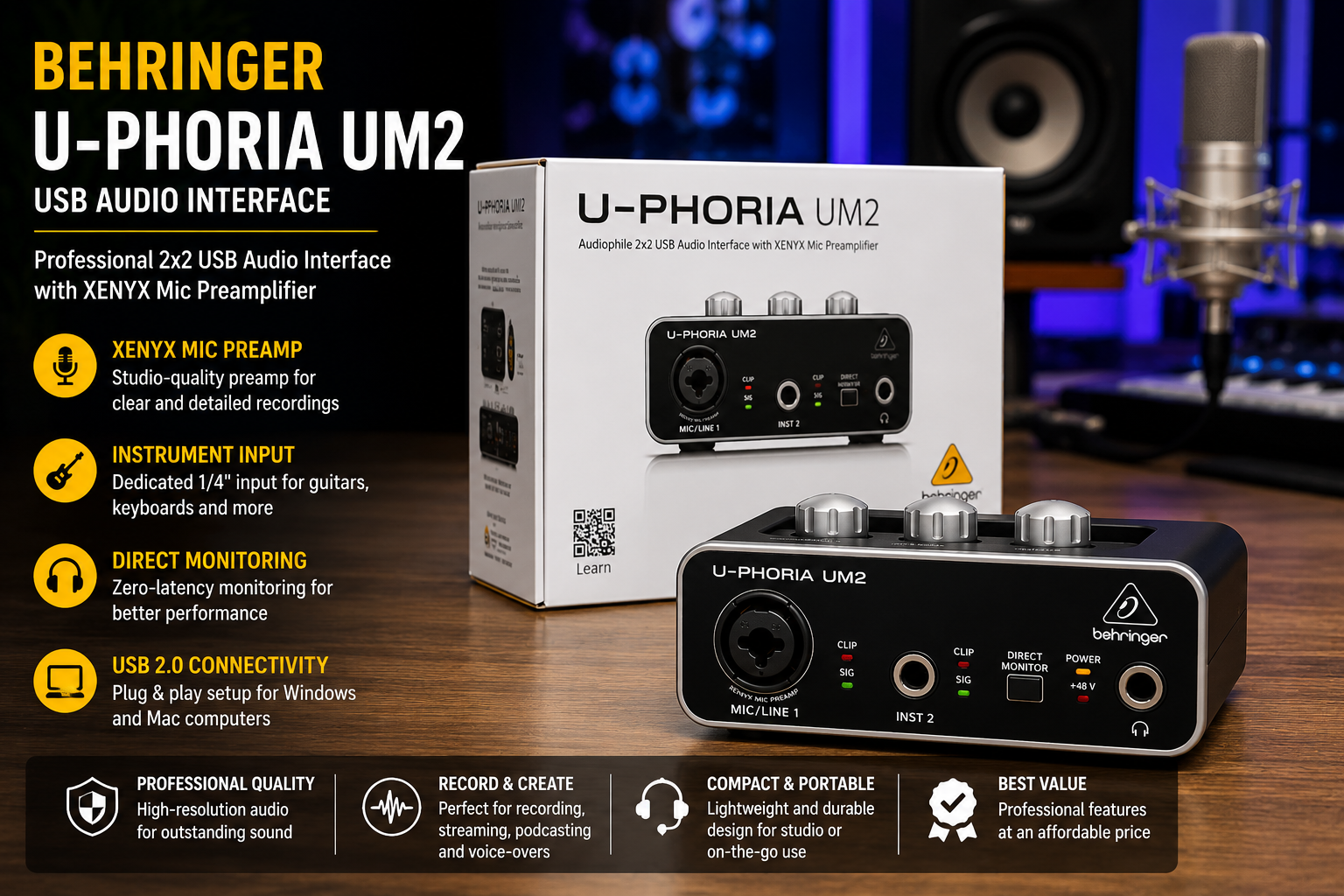 7 Reasons Why the Behringer U-Phoria UM2 Is the Best Budget Audio Interface in Kenya USB Audio Interface Kenya
