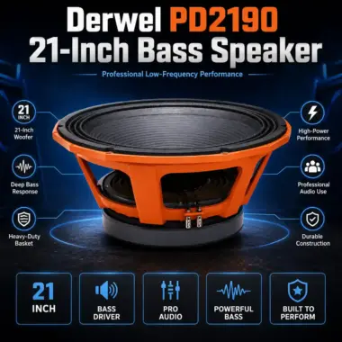 Derwel PD2190 21-Inch Bass Speaker – Powerful 4000W Bass Driver for Subwoofer Cabinets, Clubs and Outdoor Events