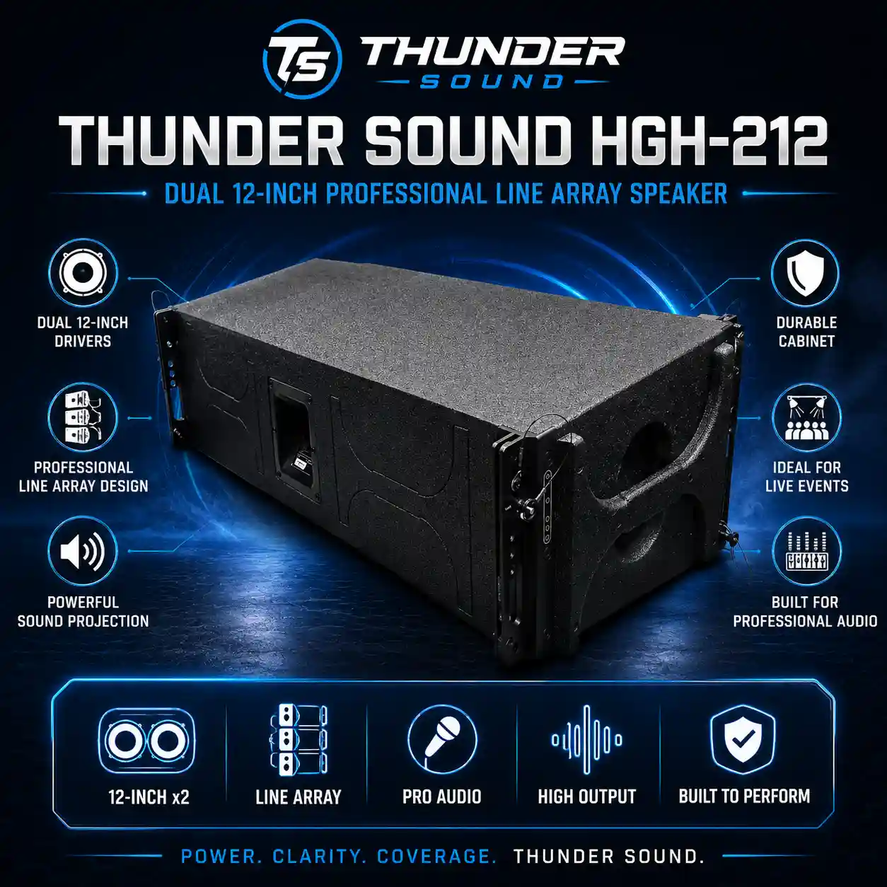 Thunder Sound HGH-212 Dual 12-Inch