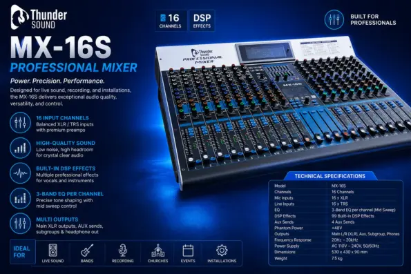 Thunder Sound MX14S Professional Mixer
