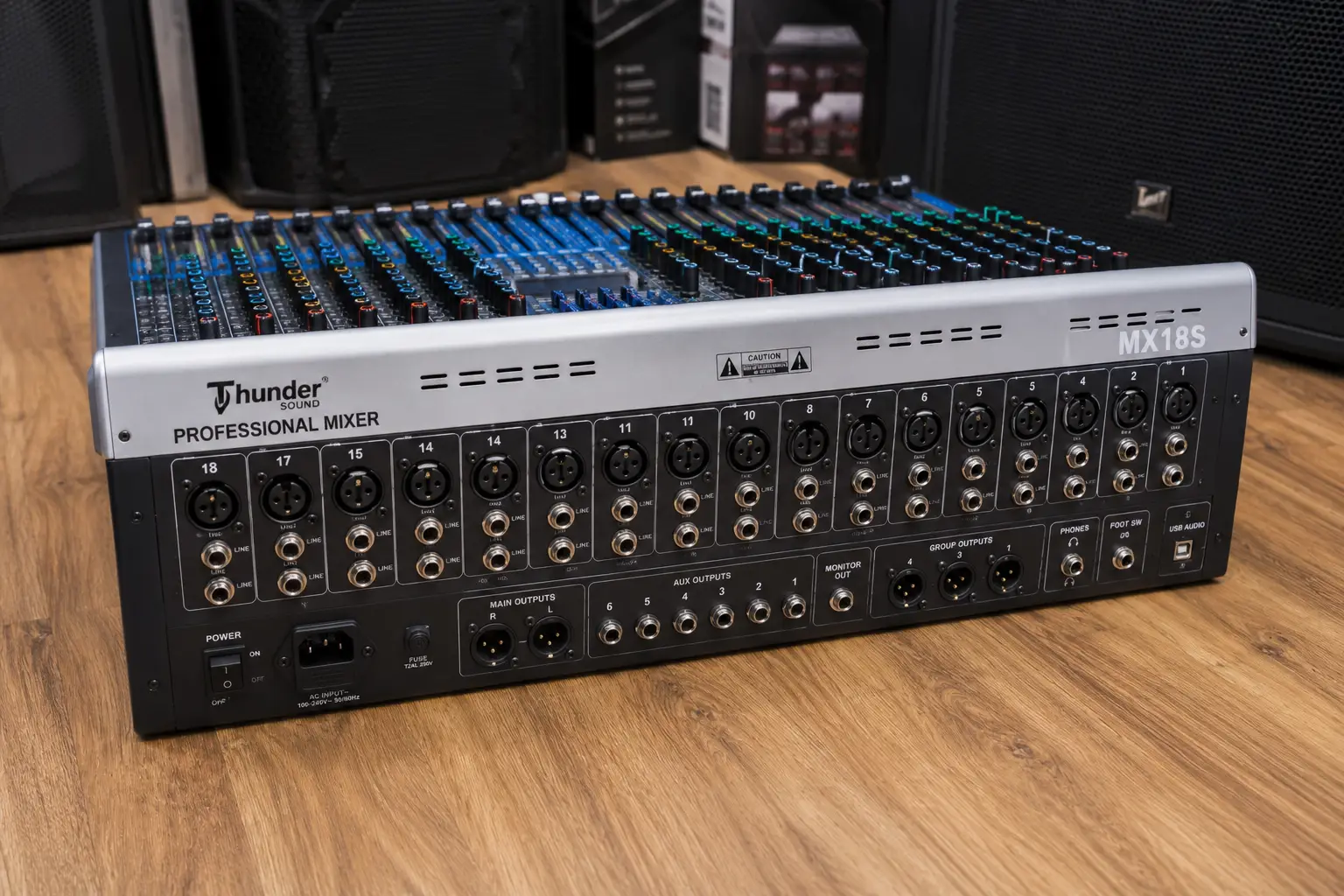Thunder Sound MX18S Professional 18-Channel Audio Mixer – Powerful Mixer for Churches, Studios and Live Sound Thunder Sound MX18S dual DSP effects