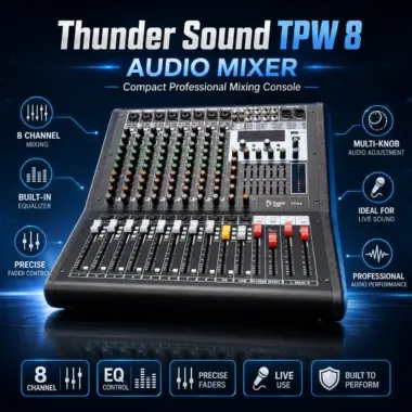 Thunder Sound MX14S Professional Mixer – 14 Channel Mixer for Events, Churches, DJs and Studios