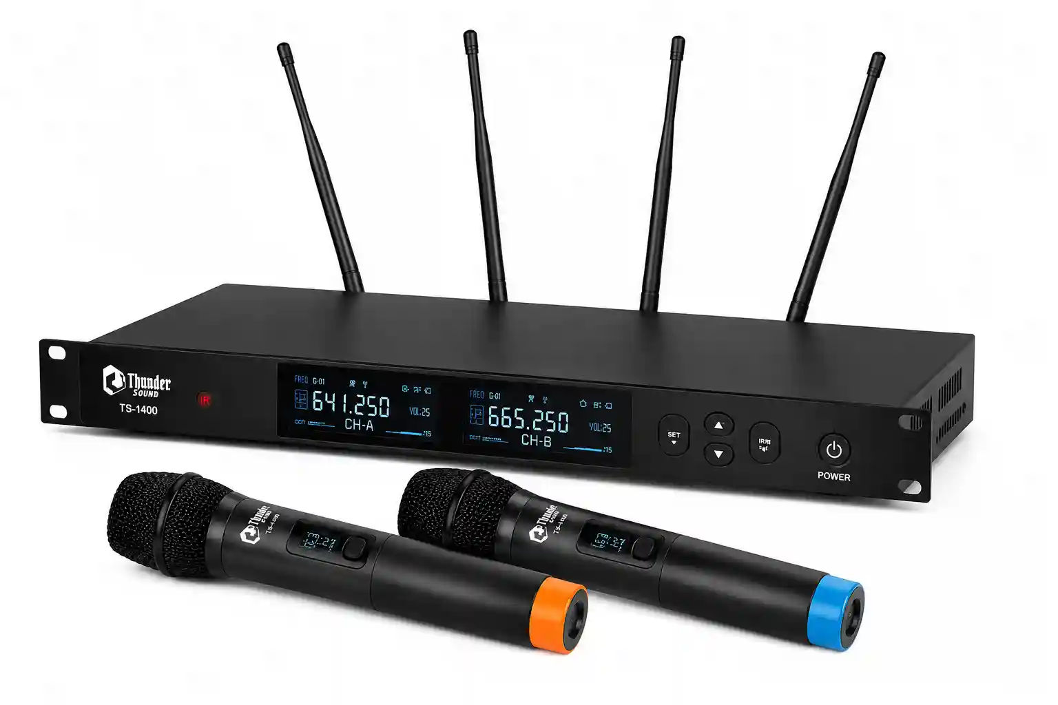 Thunder Sound TS1400 Wireless Microphone – Premium Wireless Mic for Singers, Presenters, Churches and Live Events Thunder Sound TS1400 handheld microphone
