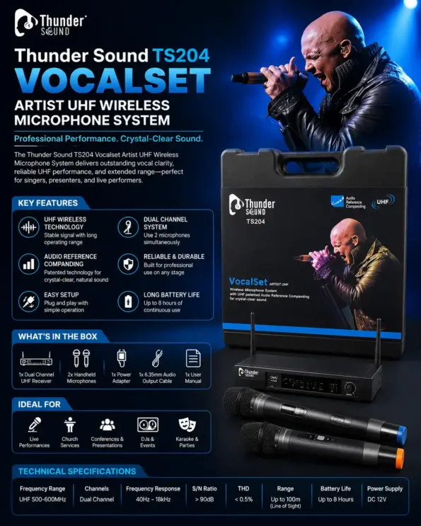 Thunder Sound TS204 Vocalset Artist UHF