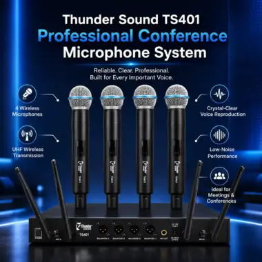 Thunder Sound TS401 Professional Conference Microphone System – Wireless Conference Solution for Boardrooms, Churches and Institutions